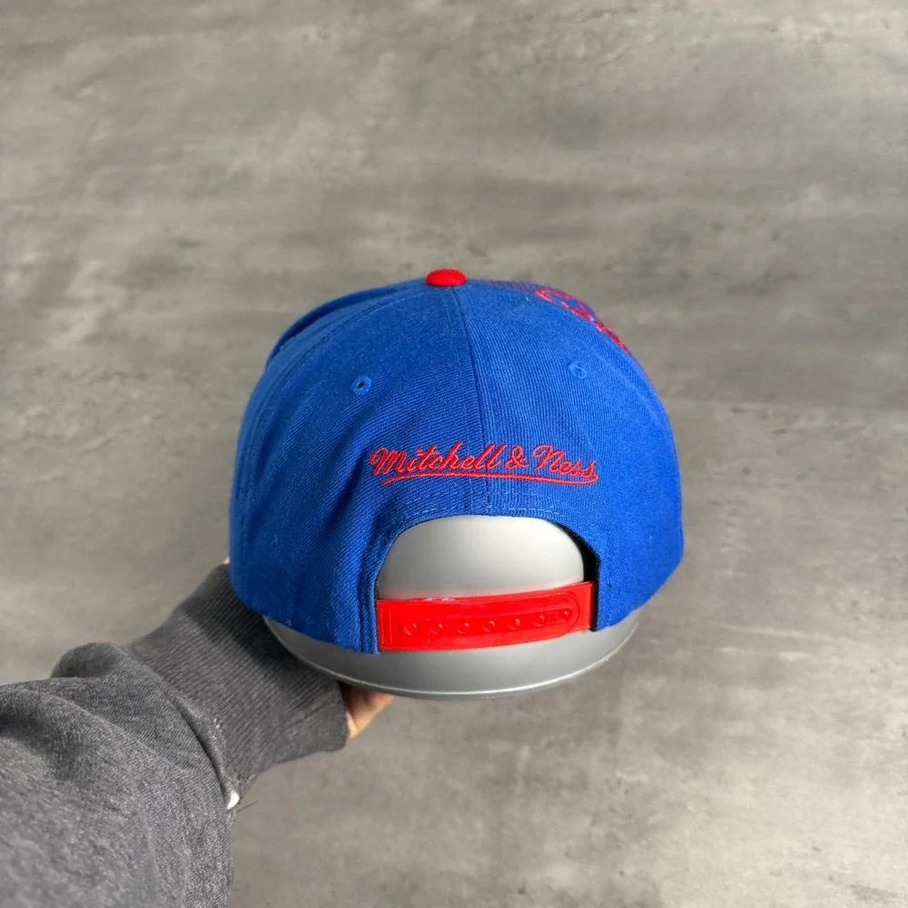 Mitchell & Ness New‎ England Patriots Snapback Hat Blue Red Shadow Laser Wool